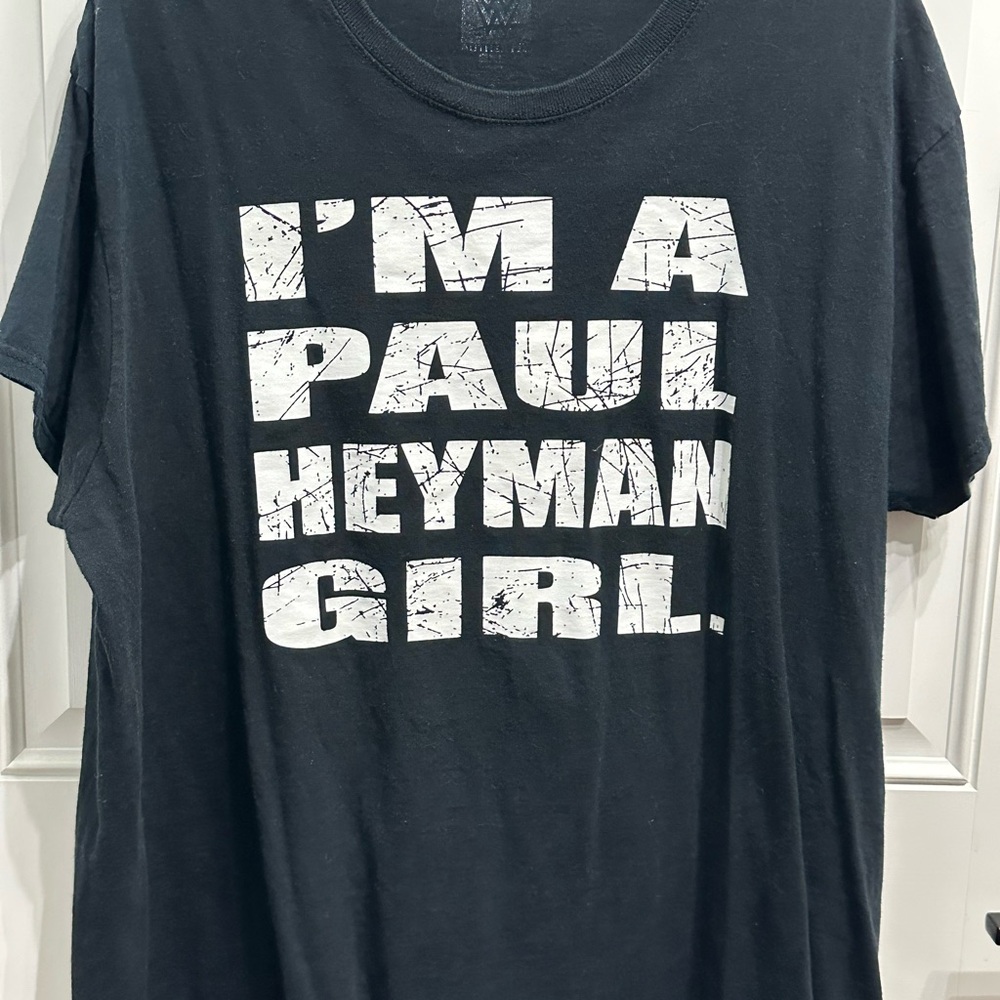*RARE* 2015 Authentic WWE Black and White Paul Heyman T Shirt